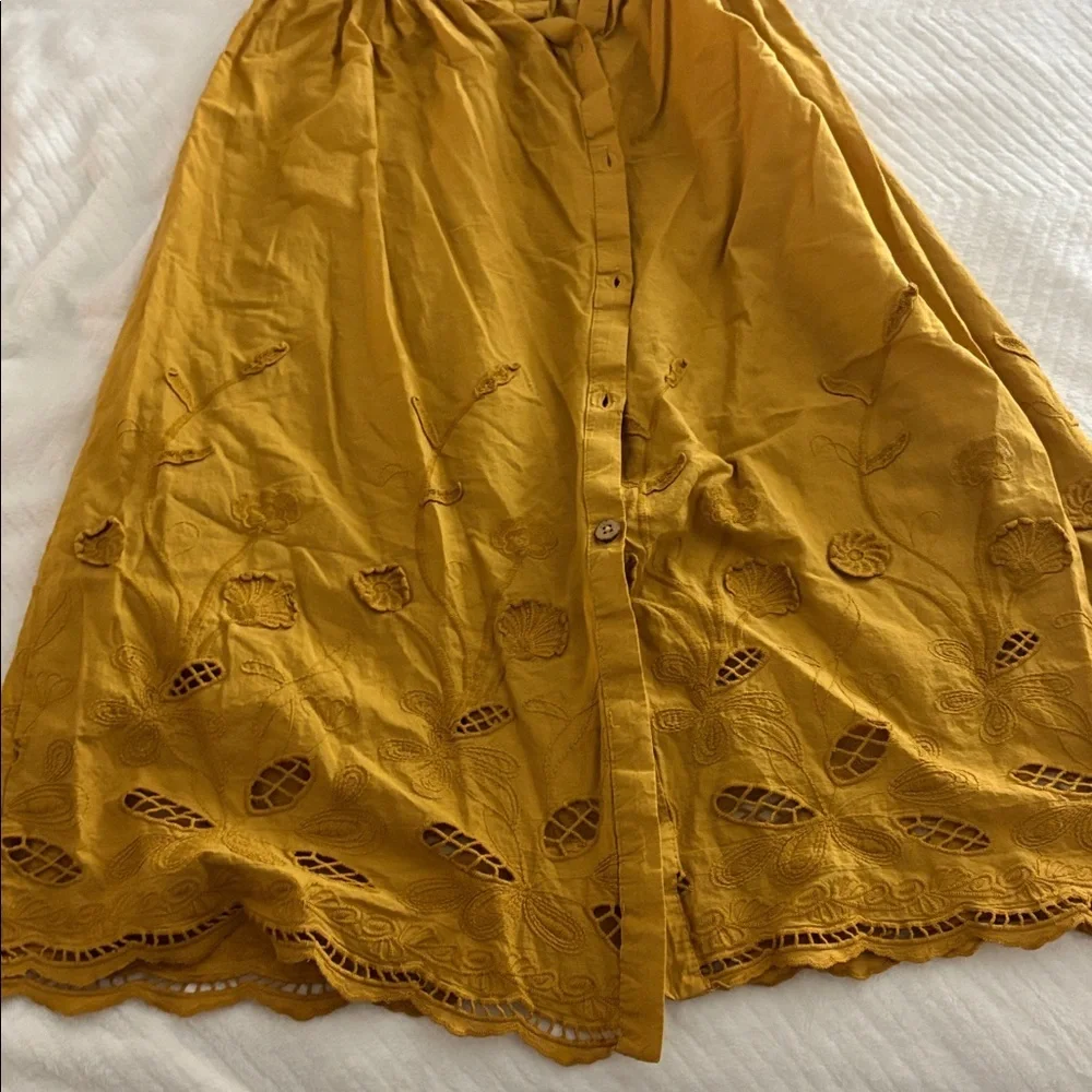 Zara Mustard Smocked Dress - Picture 3 of 4